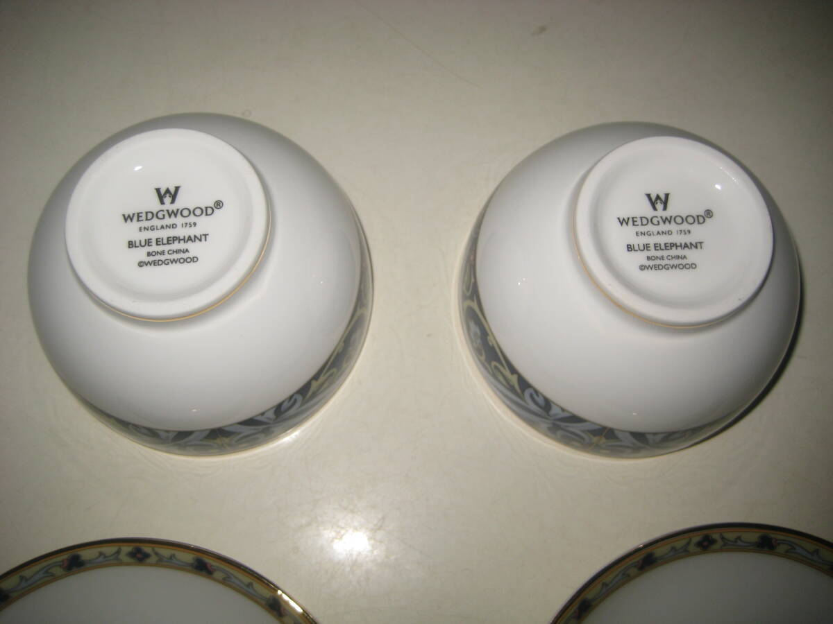 ウェッジウッド ブルーエレファント 湯呑 ジャパニーズ ティー カップ＆ソーサー（プチトレイ）2客セット_画像3