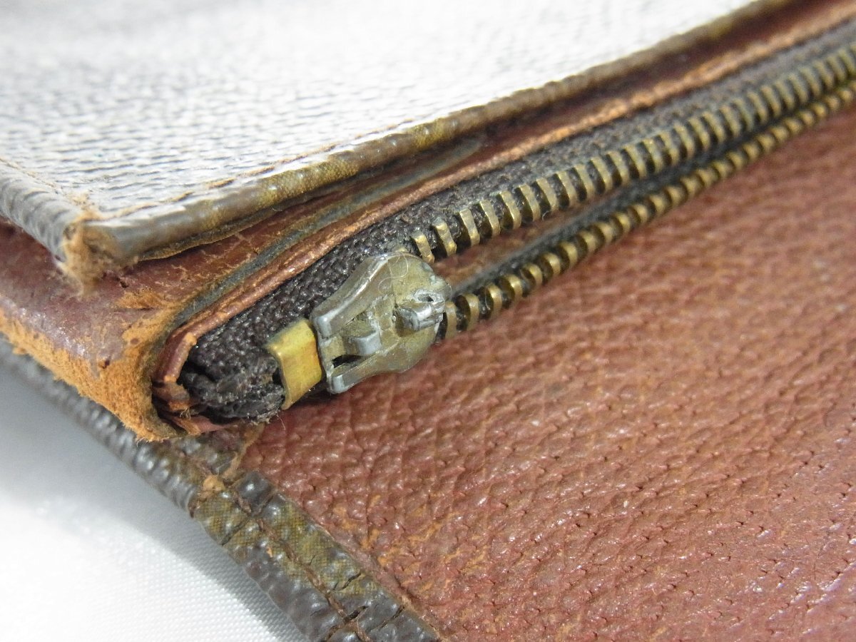 ルイ・ヴィトン LouisVuitton 【ジャンク】財布 ロング 二つ折り モノグラム ヴィンテージ PVCレザー ブラウン 中古品_画像6