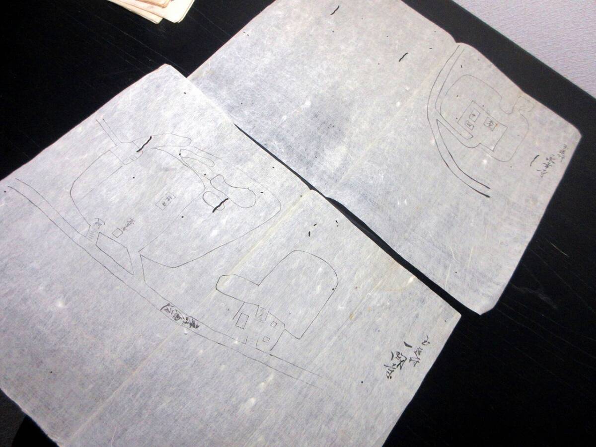 ★U43和本明治4年(1871)「常州行方郡玉造村社寺略図ほか」8点/茨城県行方市/古書古文書/手書き/古地図/絵図_画像7