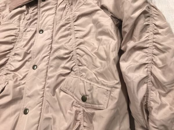 179/WG ニコルクラブ NICOLE CLUB レトロ アメカジ ミリタリー 中綿 フライト ジャケット レディース ポリエステル100% 38 ピンク_画像3