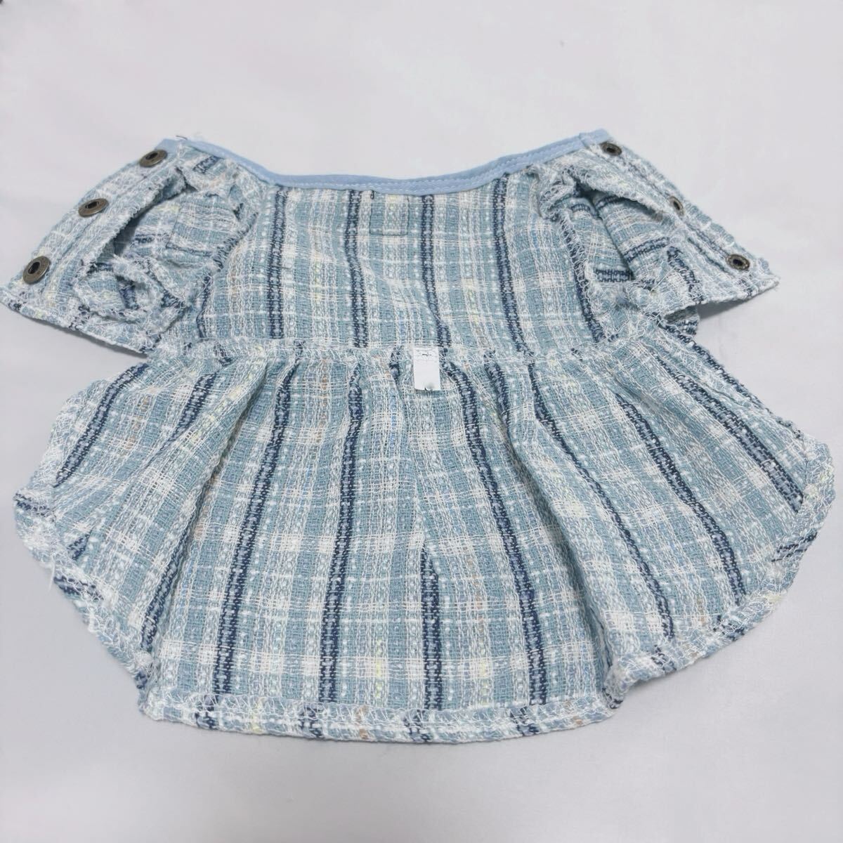 XL ツイード ワンピース リボンセット （青） 犬服 犬の服 小型犬 ペット服 ペット用品 ドッグウェア スカート_画像6