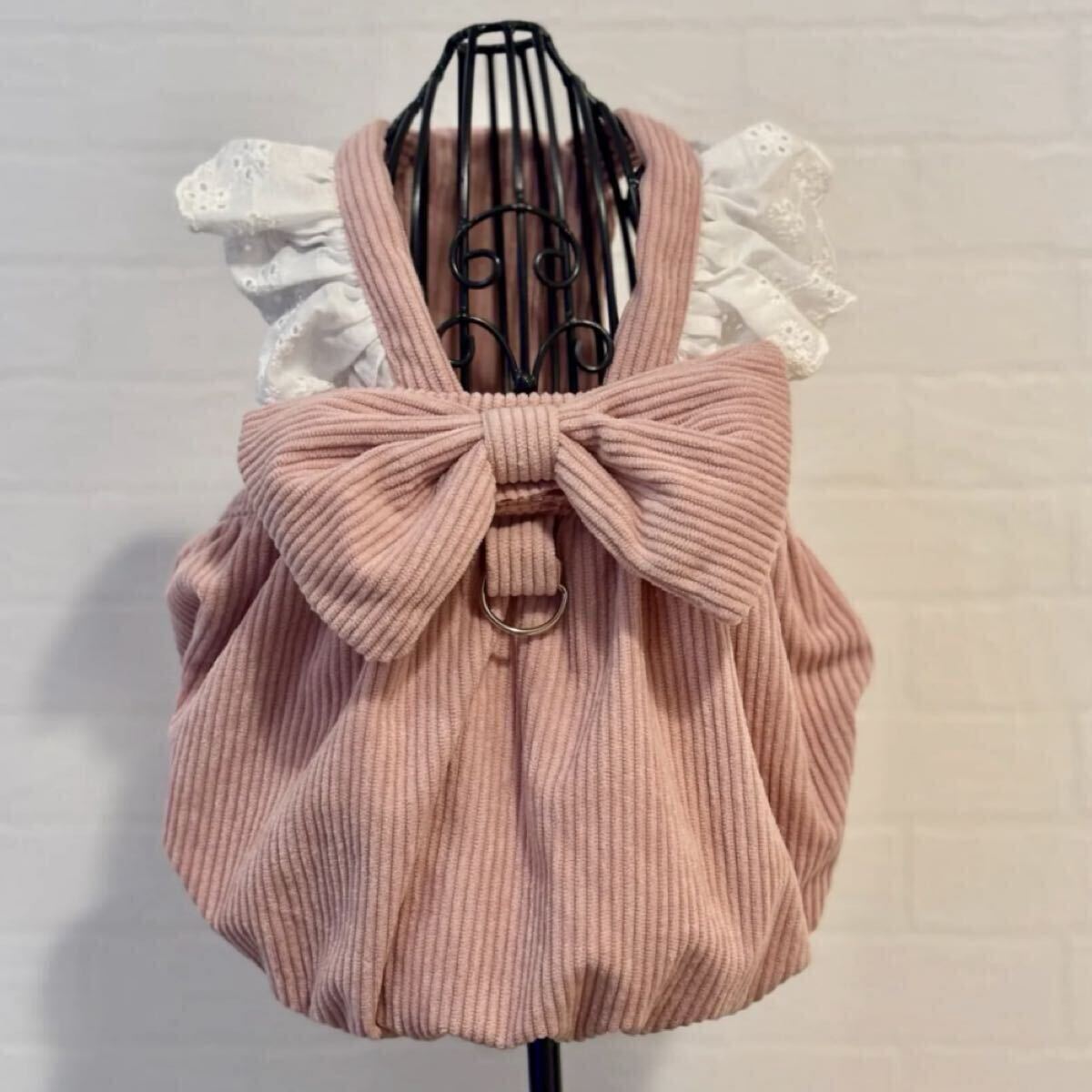 XL リードフック付き バルーン ワンピース （ピンク） 犬服 犬の服 小型犬 ペット服 ペット用品 ドッグウェア スカート_画像3