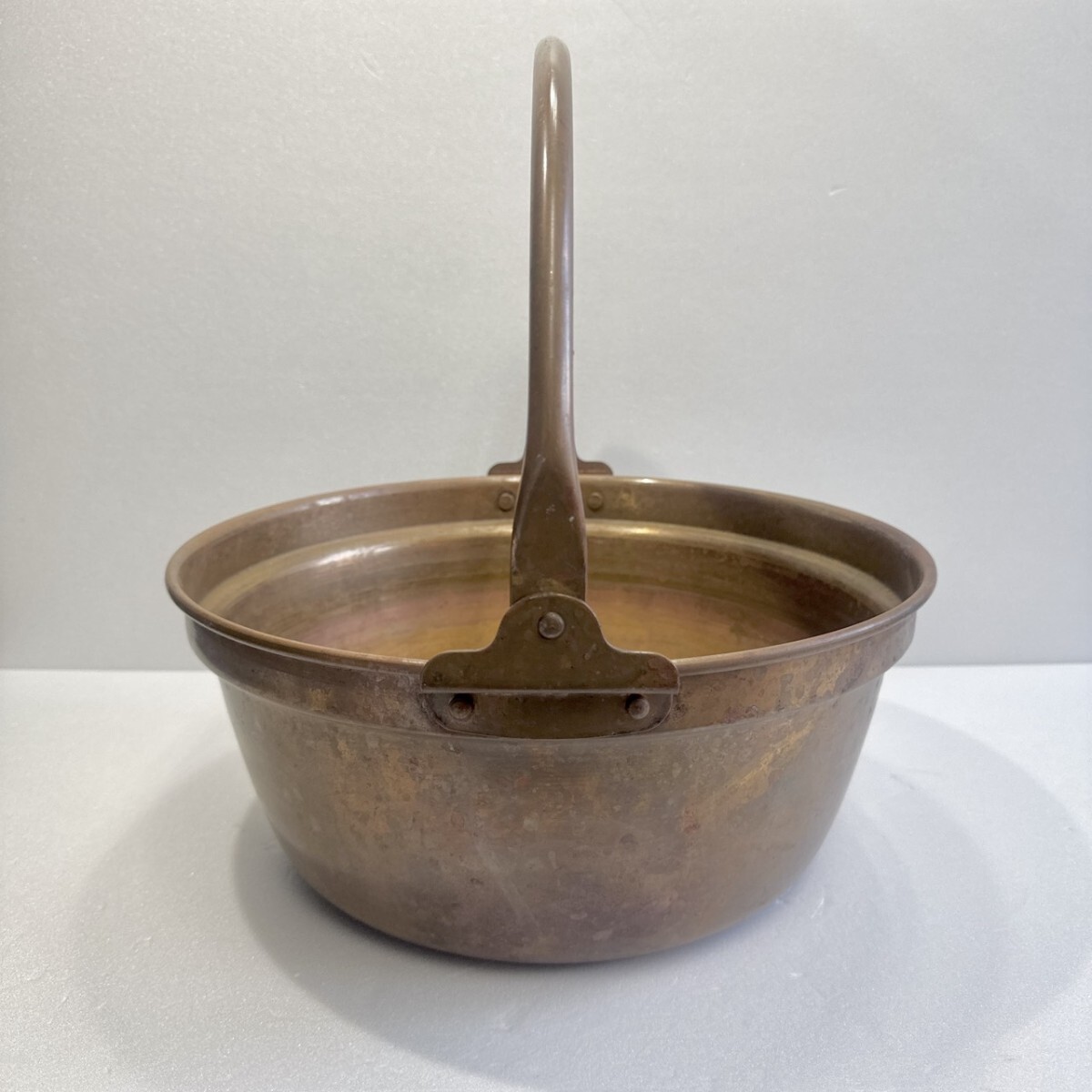 未使用品 山菜鍋 銅鍋 銅製 調理器具 吊り鍋 手提げ鍋 33cm_画像4