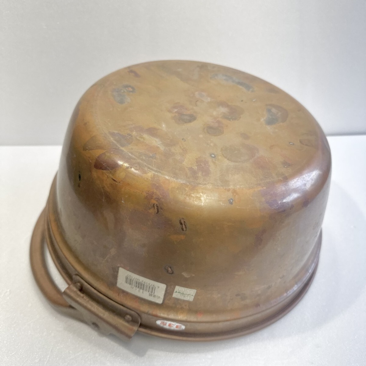 未使用品 山菜鍋 銅鍋 銅製 調理器具 吊り鍋 手提げ鍋 33cm_画像7