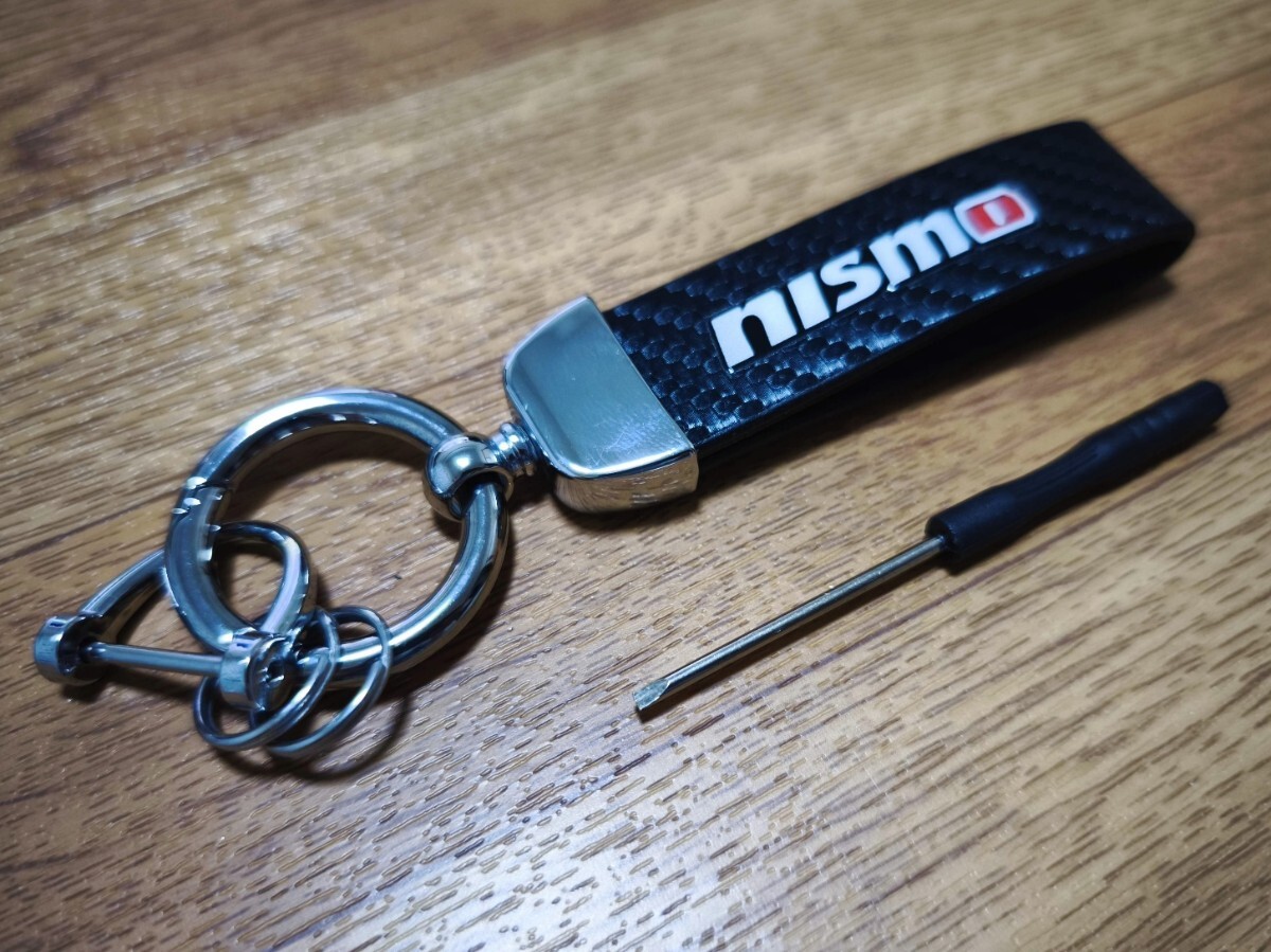 ニスモ カーボンレザー&メッキ キーホルダー■セレナ ノート/オーラ キックス スカイライン GT-R エルグランド デイズ リーフ キューブ_画像7
