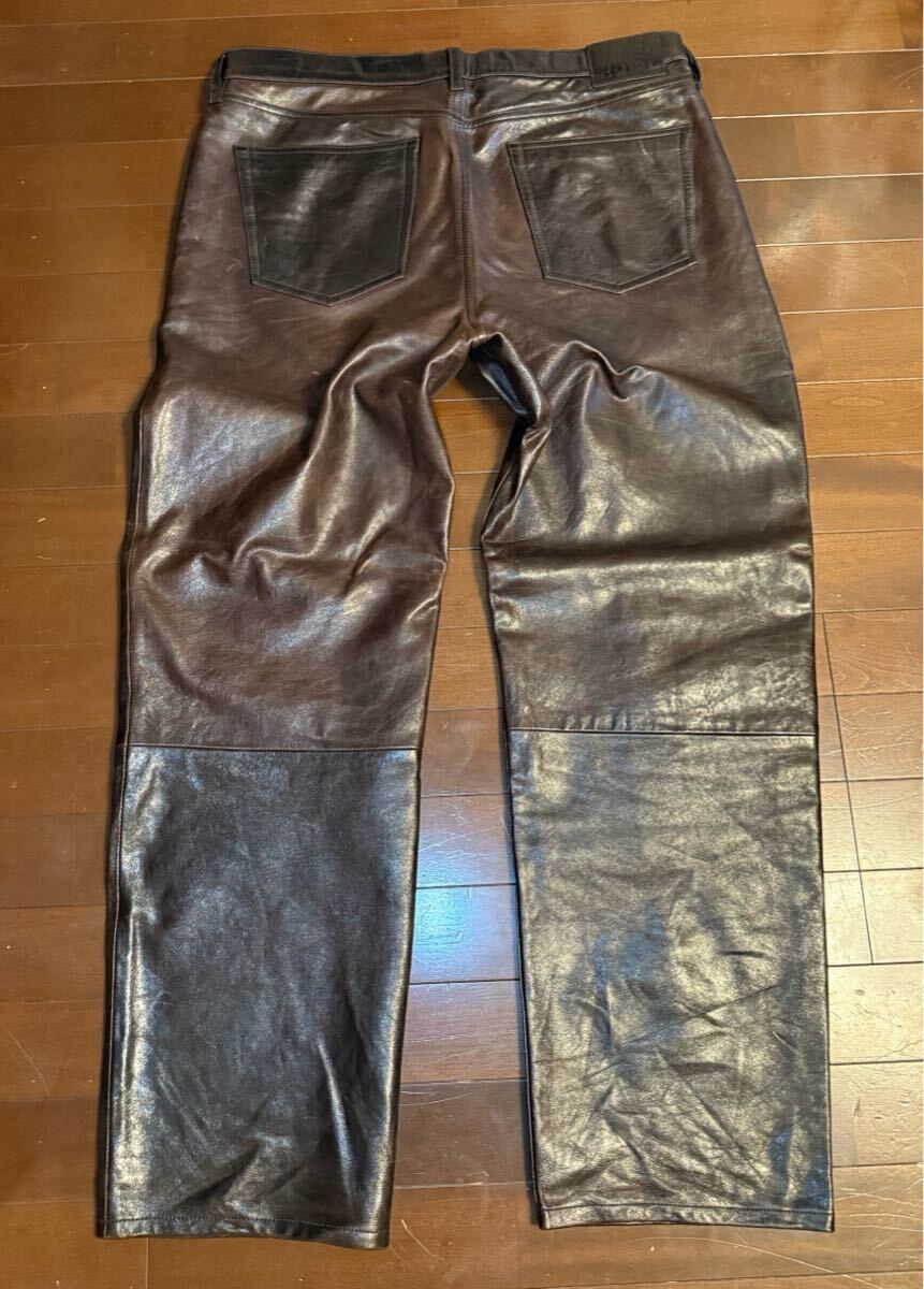STUSSY 革パン ブラウン　w36 レザーパンツ_画像2