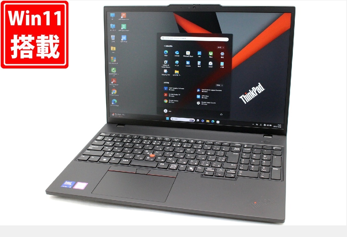 良品 AI PC フルHD対応WUXGA 16型 Lenovo ThinkPad T16 Gen3 Win11 12コア 第14世代 Ultra 5-125U 16GB カメラ Wi-Fi6 Office付き :1791w_画像1