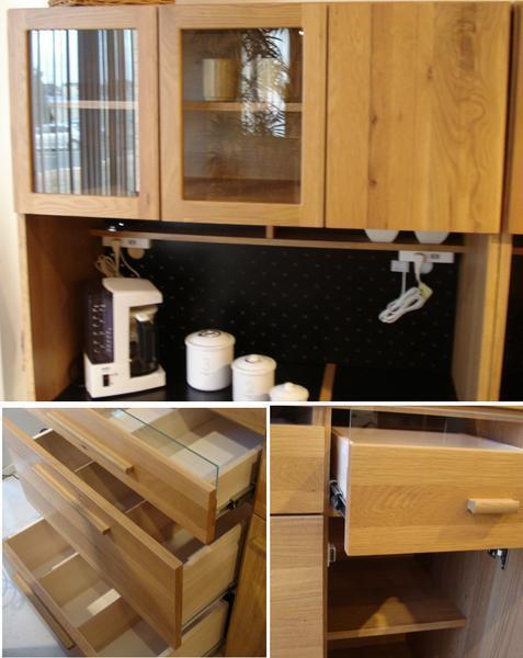 ハウタ 105 キッチンボード ホワイトオーク材 コンセント スライドカウンター 新品 一部地域除く送料無料_画像4