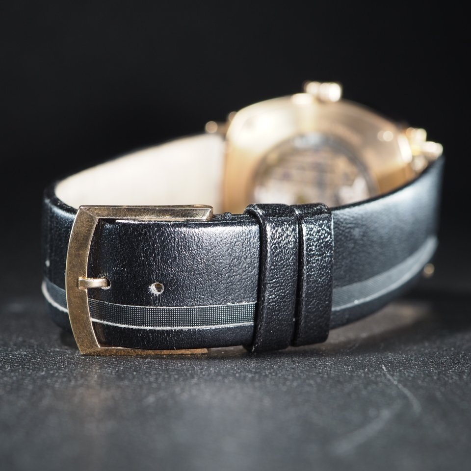 ◆50本限定希少モデル◆ CHAUMET ショーメ ダンディパワーリザーブ K18PG 革 W11884-25B 手巻き スモセコ メンズ 腕時計 箱 保 「27769」_画像7