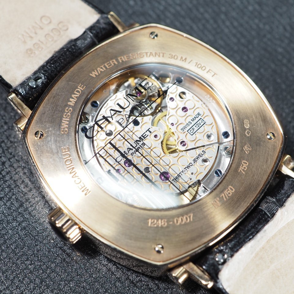 ◆50本限定希少モデル◆ CHAUMET ショーメ ダンディパワーリザーブ K18PG 革 W11884-25B 手巻き スモセコ メンズ 腕時計 箱 保 「27769」_画像9