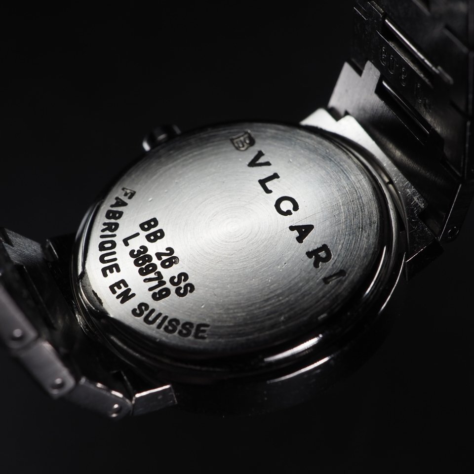◆1円~◆ BVLGARI ブルガリ ブルガリブルガリ SS BB26SS QZ 黒 文字盤 USED 稼働 箱 保 レディース 腕時計 「27921」_画像8