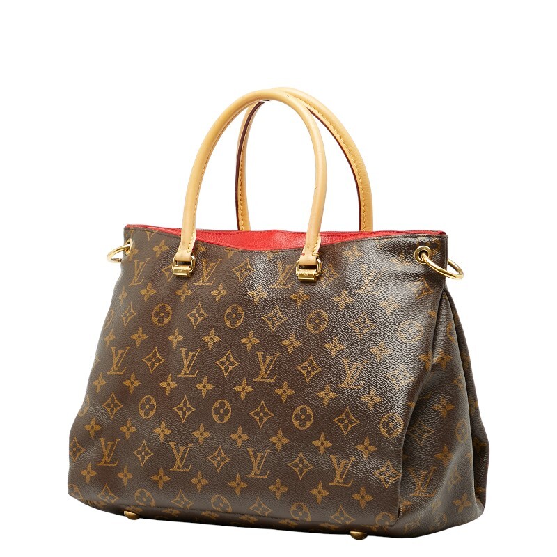 ルイ ヴィトン モノグラム パラス ハンドバッグ ショルダーバッグ M41175 スリーズ レッド ブラウン PVC レザー LOUIS VUITTON 【中古】_画像2