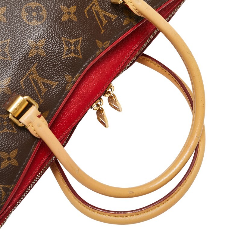 ルイ ヴィトン モノグラム パラス ハンドバッグ ショルダーバッグ M41175 スリーズ レッド ブラウン PVC レザー LOUIS VUITTON 【中古】_画像8