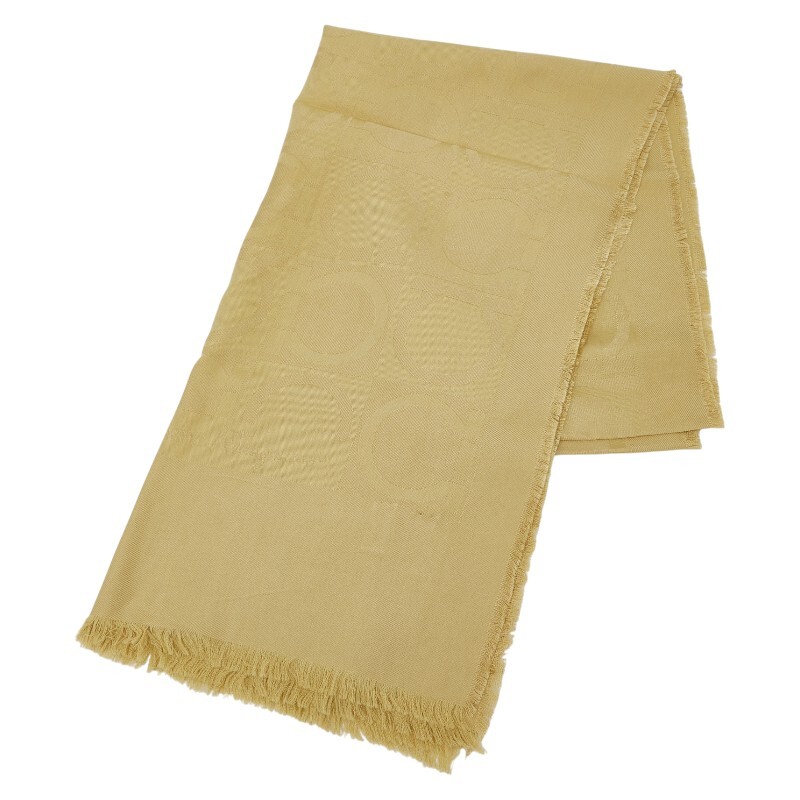  Salvatore Ferragamo gun chi-ni шарф хаки шелк шерсть женский Salvatore Ferragamo [ б/у ]