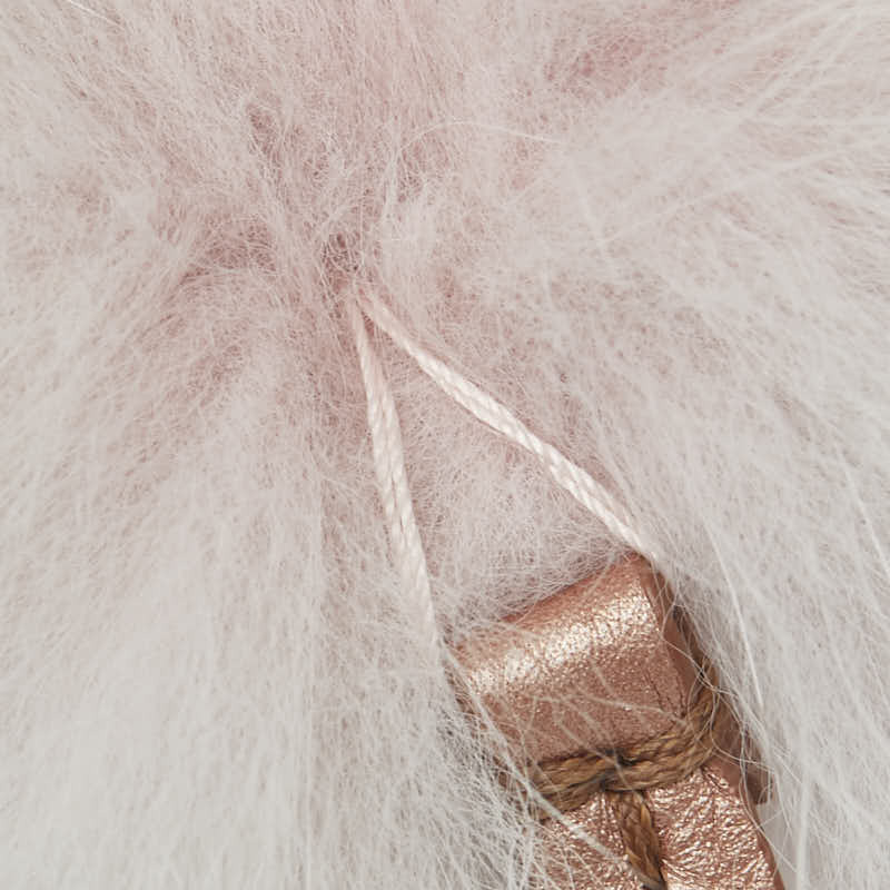  Fendi pompon очарование сумка очарование брелок для ключа свет розовый мех кожа женский FENDI [ б/у ]