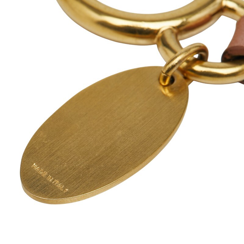  Fendi pompon очарование сумка очарование брелок для ключа свет розовый мех кожа женский FENDI [ б/у ]