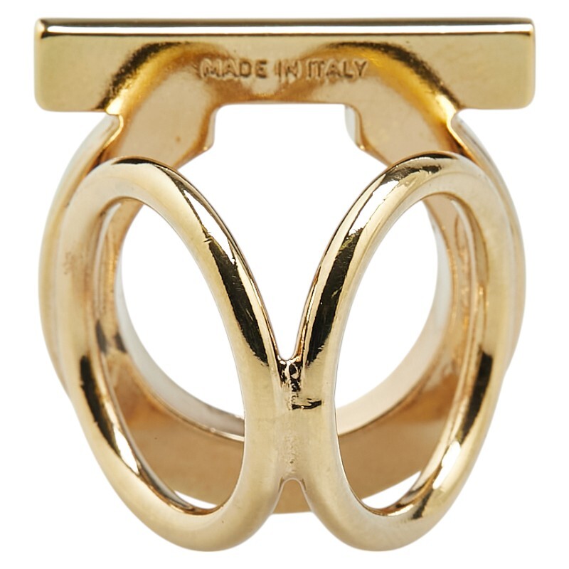  Salvatore Ferragamo gun chi-ni шарф кольцо Gold металлизированный женский Salvatore Ferragamo [ б/у ]