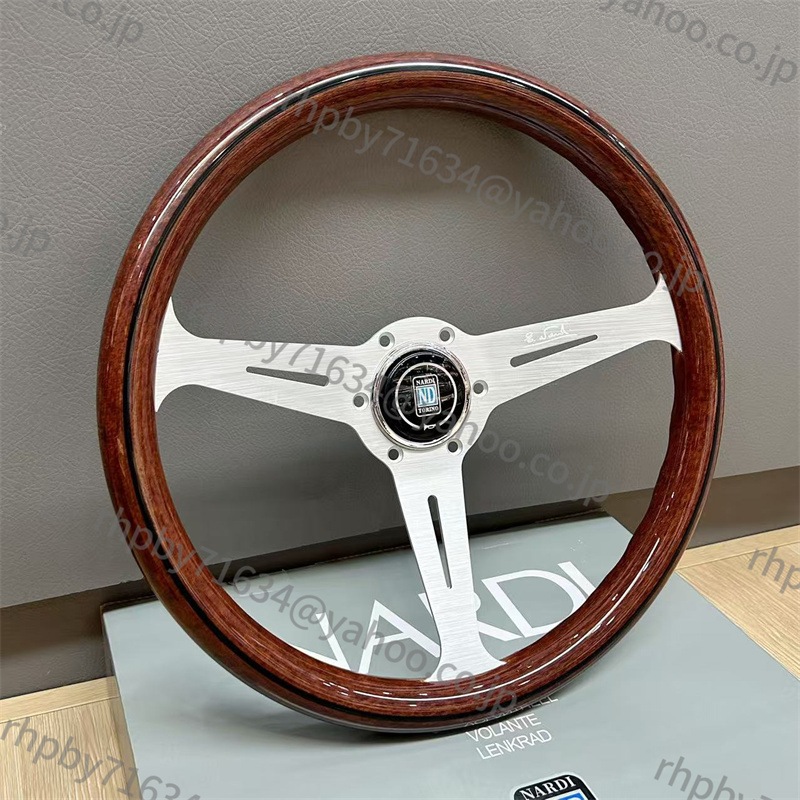● NARDIステアリングホイール 14インチウッドステアリングホイール シルバー ●RH023_画像3