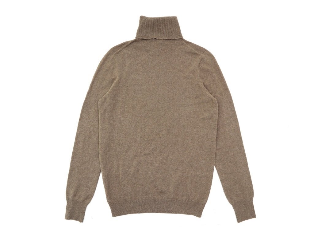 ●35万新品◆46＝S◆ボッテガヴェネタ 最高級カシミア100％ 薄手シンプルタートルニットセーター ベージュブラウン茶 BOTTEGA 1円_画像3