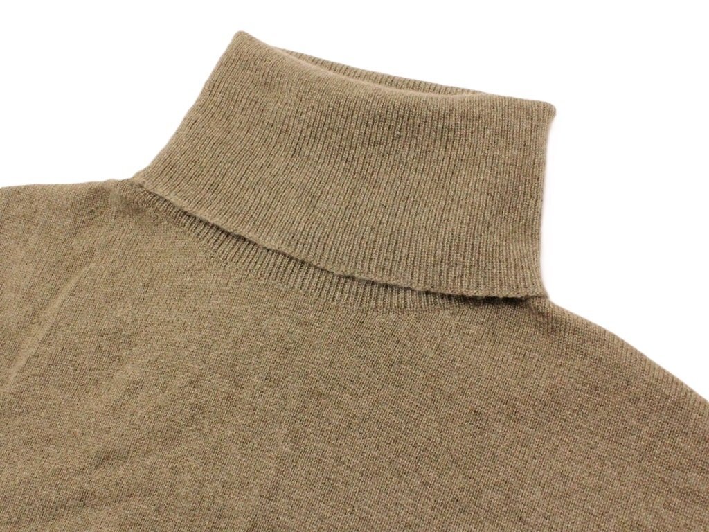 ●35万新品◆46＝S◆ボッテガヴェネタ 最高級カシミア100％ 薄手シンプルタートルニットセーター ベージュブラウン茶 BOTTEGA 1円_画像4
