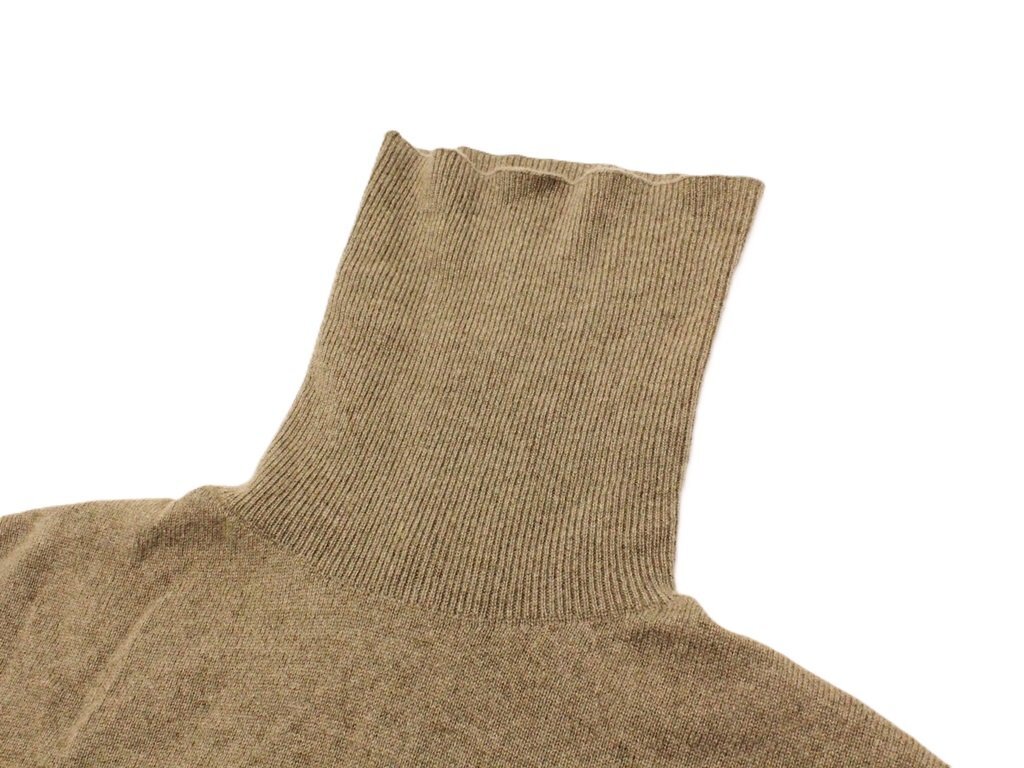●35万新品◆46＝S◆ボッテガヴェネタ 最高級カシミア100％ 薄手シンプルタートルニットセーター ベージュブラウン茶 BOTTEGA 1円_画像5