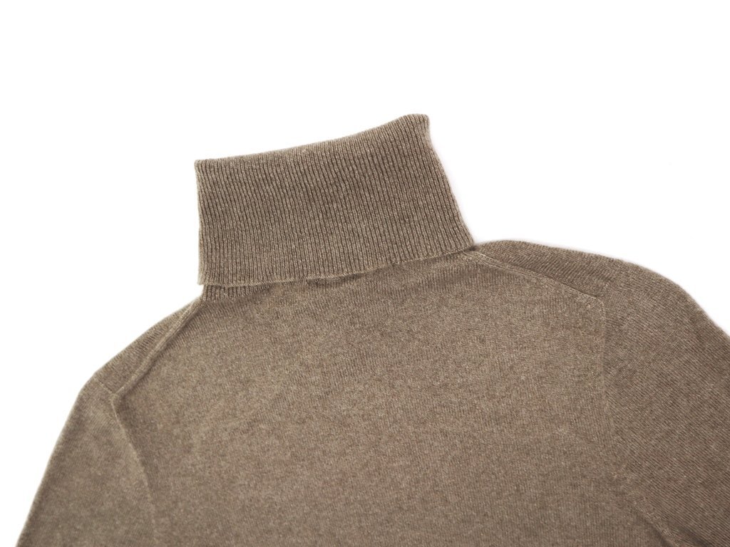 ●35万新品◆46＝S◆ボッテガヴェネタ 最高級カシミア100％ 薄手シンプルタートルニットセーター ベージュブラウン茶 BOTTEGA 1円_画像6