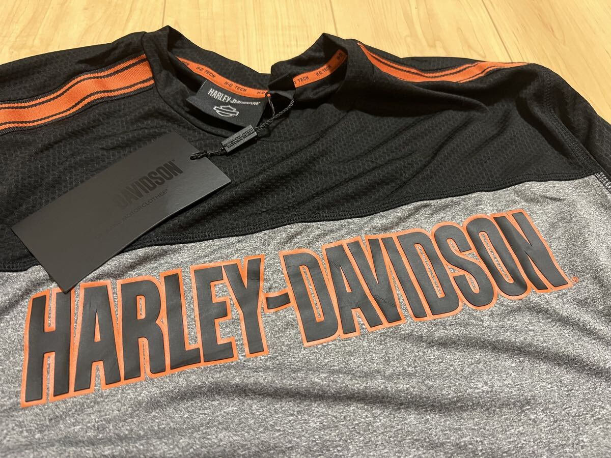 新品正規品 ハーレーダビッドソン Harley-Davidson Performance Micro Mesh Long Sleeve Colorblock Tee 長袖Tシャツ サイズM_画像6