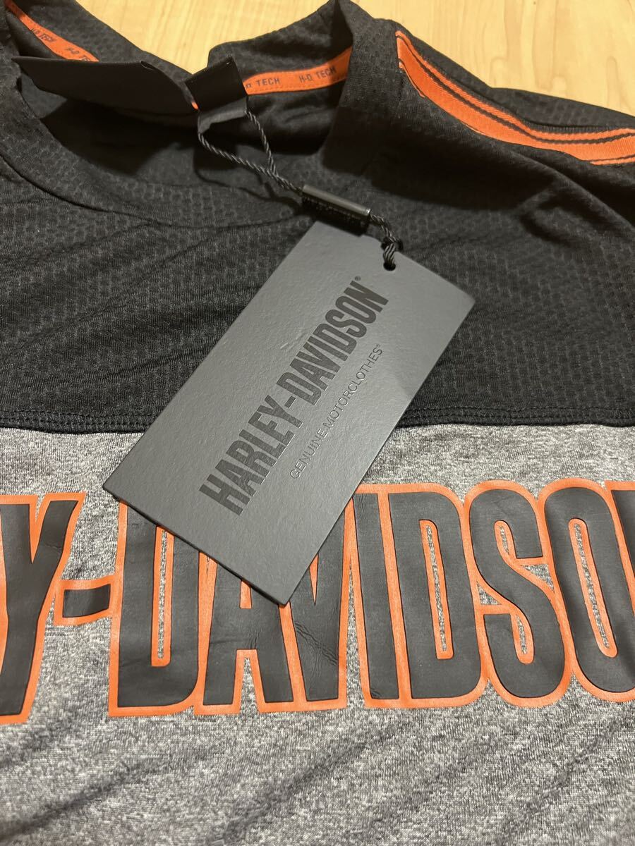 新品正規品 ハーレーダビッドソン Harley-Davidson Performance Micro Mesh Long Sleeve Colorblock Tee 長袖Tシャツ サイズM_画像4