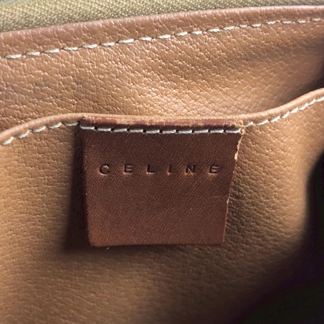 【USED】CELINE セリーヌ マカダム柄 ヴィンテージ 化粧ポーチ コスメポーチ オールドセリーヌ ブラウン 小物入れ 茶_画像7