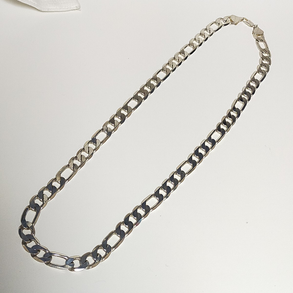 【100gオーバー】 極太 12mm 76cmロング 925製 フィガロチェーン ネックレス ヴィンテージ silver925/シルバー925_画像2