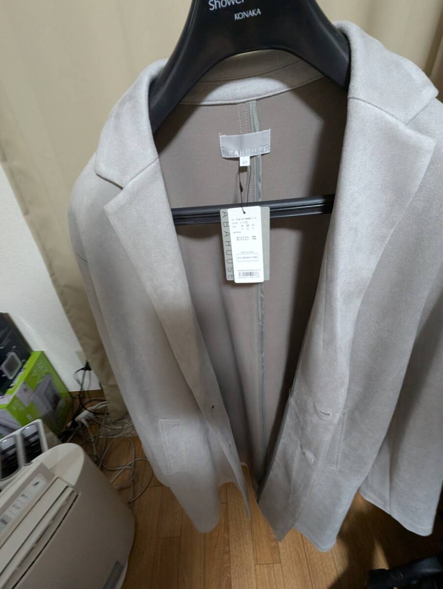 【未使用未着用】ABAHOUSE GRAY　ネオスエード チェスターコート Sz.L（48）　メンズ グレージュ_画像8