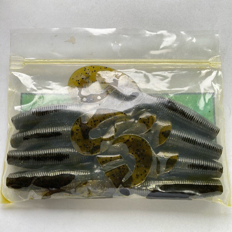 815518 ゲーリーヤマモト ファット ダブルテールグラブ ８本 GARY YAMAMOTO FAT DOUBLETAIL GRUB #194 ウォーターメロンペッパーオールド品_画像3
