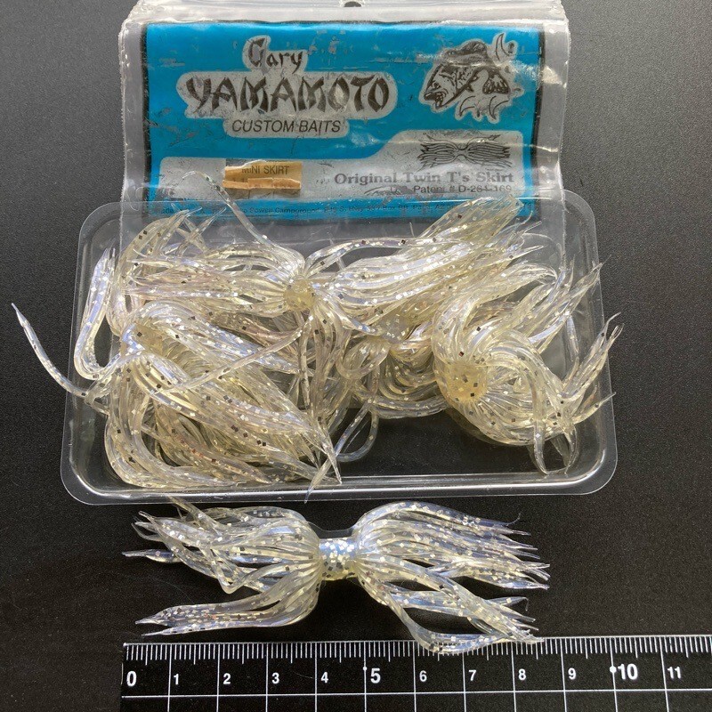 816060 ゲーリーヤマモト ミニスカート ６本 GARY YAMAMOTO MINI SKIRT フラスカート #031 パールホワイト／シルバーFLK オールド品の画像1