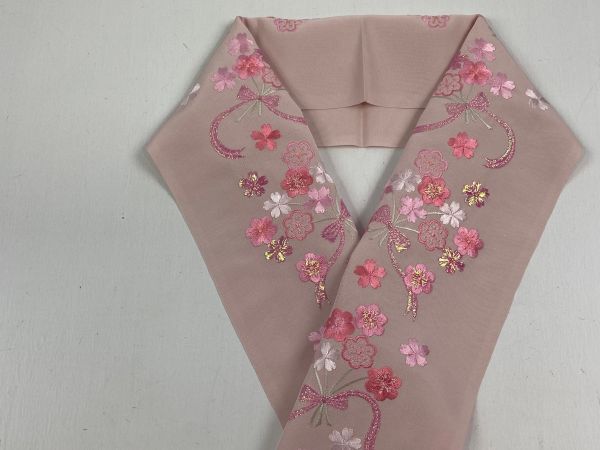 ▼三作▼テイジン　ラメ　刺繍半衿　日本製　K74_画像2