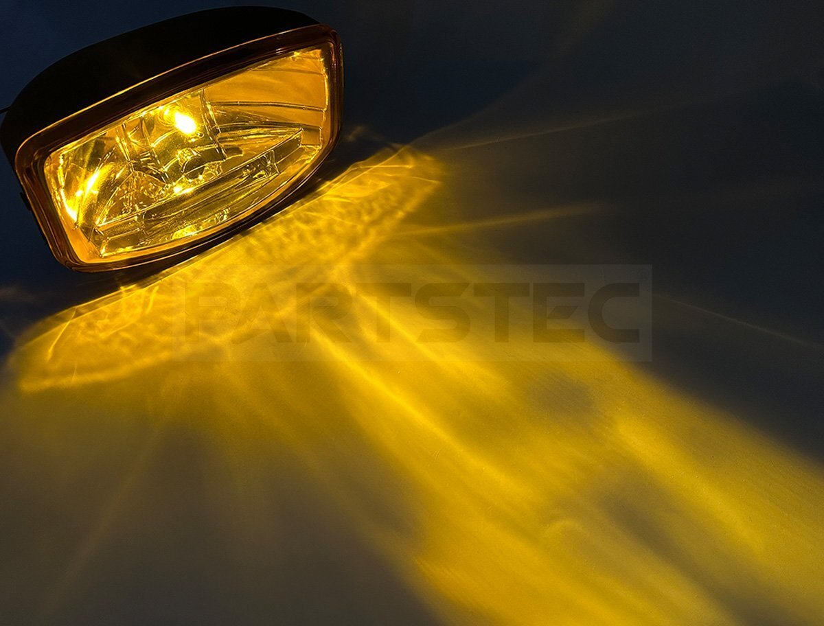 24V汎用 トラック オーバル イエローレンズ フォグランプ 4個セット 70W H7 + LED ポジション ガラス フォグ ライト / 147-292x4 NE*_画像9