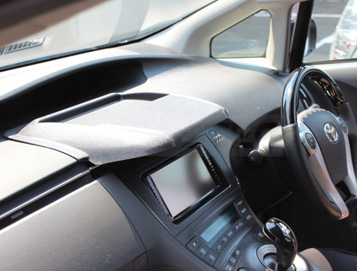 30系 プリウス カーナビバイザー シボ柄 トレイ 両面テープ付き 日よけ サンバイザー 小物入れ ダッシュボード ZVW30 前期 後期/ 28-69 NB*_画像3