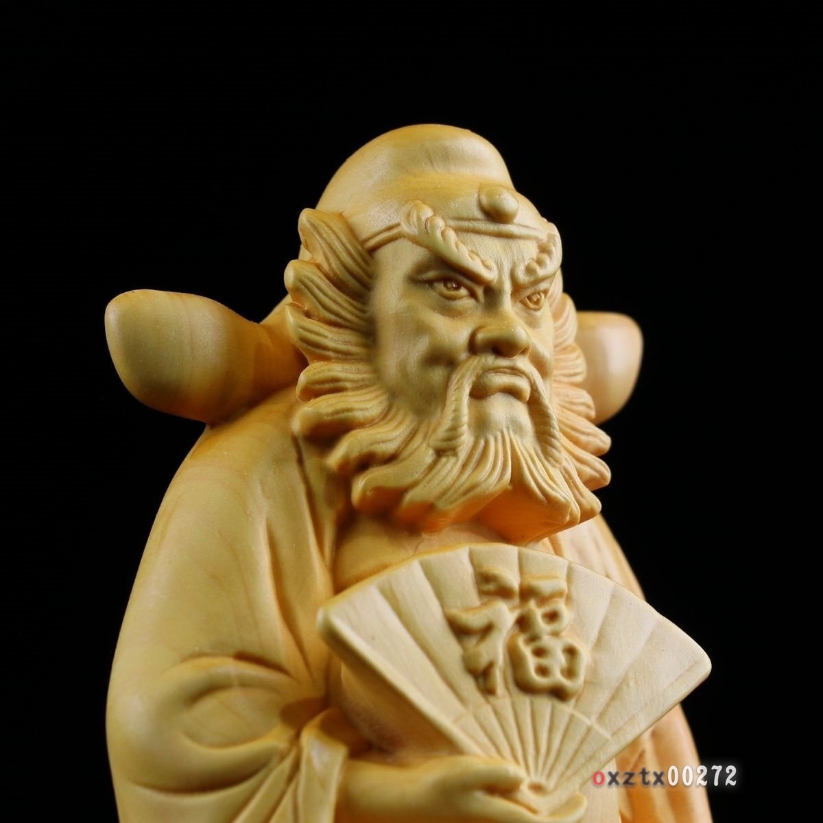 黄楊木彫刻人物置物 鍾馗鎮宅工芸品 コレクション 130*80*55mm_画像9