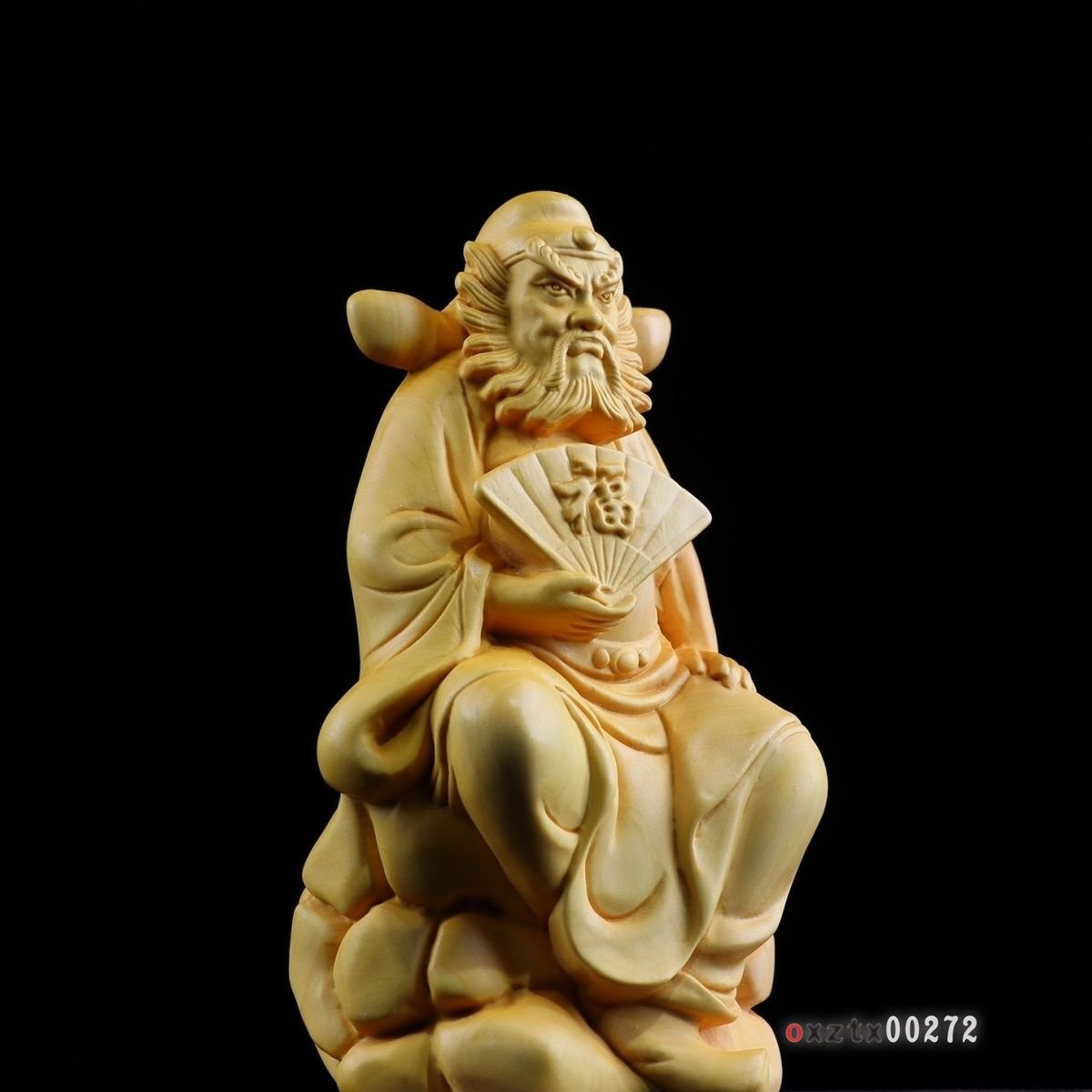 黄楊木彫刻人物置物 鍾馗鎮宅工芸品 コレクション 130*80*55mm_画像7