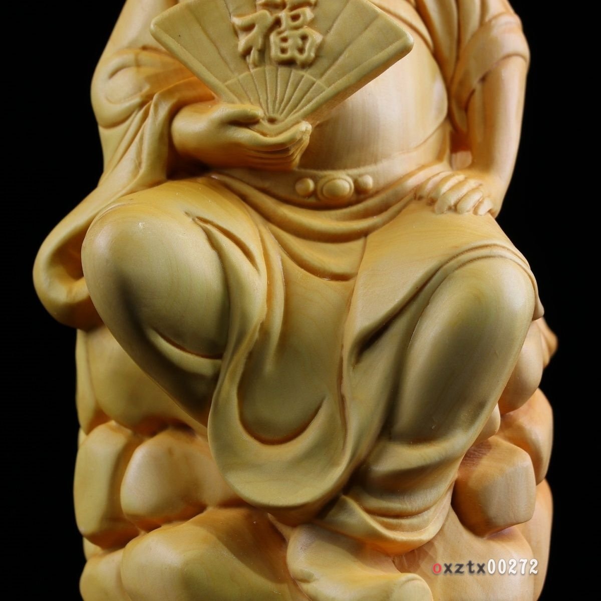 黄楊木彫刻人物置物 鍾馗鎮宅工芸品 コレクション 130*80*55mm_画像4