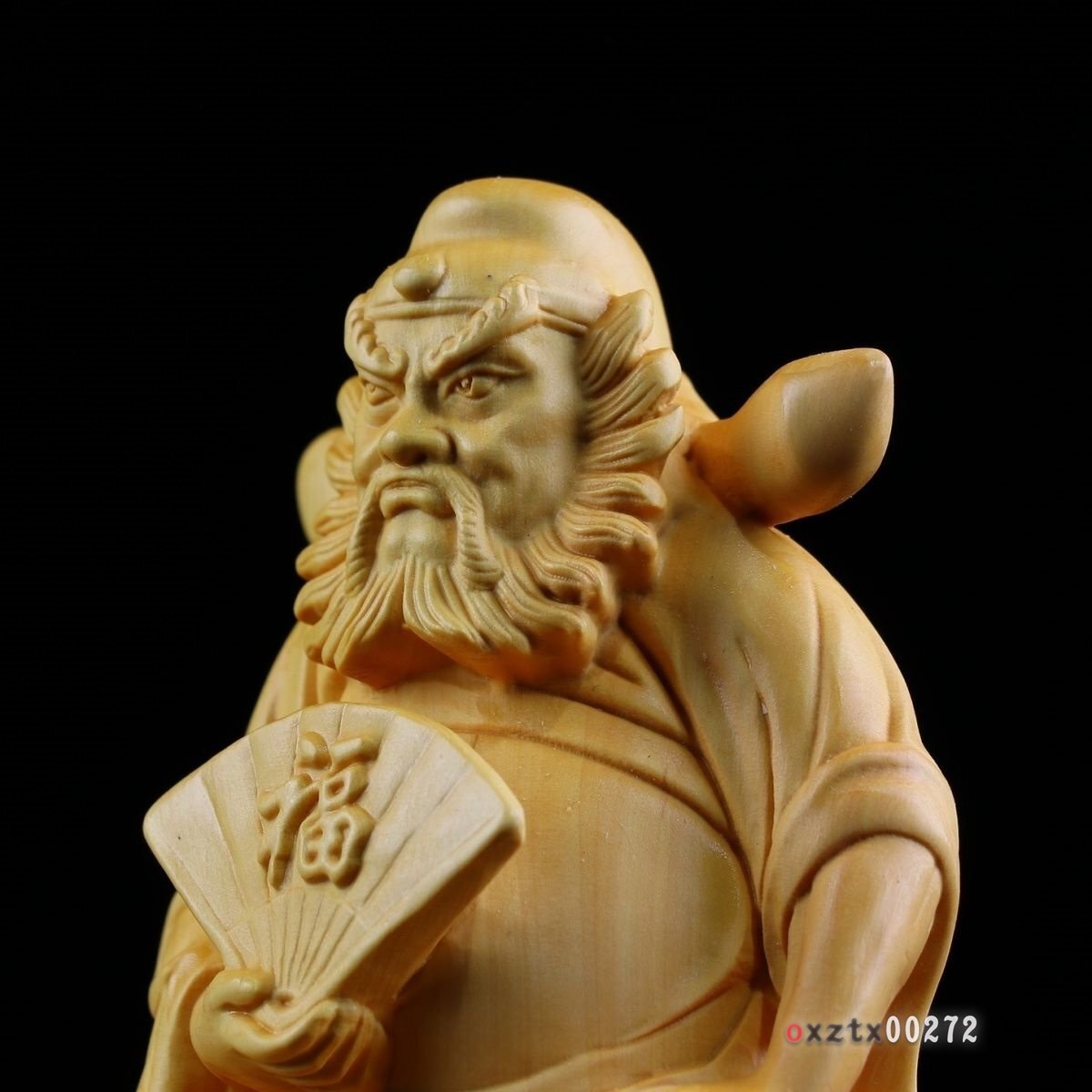 黄楊木彫刻人物置物 鍾馗鎮宅工芸品 コレクション 130*80*55mm_画像6