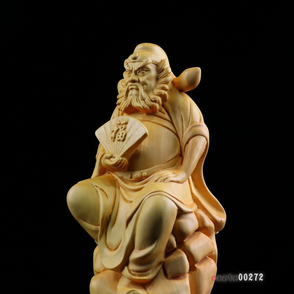 黄楊木彫刻人物置物 鍾馗鎮宅工芸品 コレクション 130*80*55mm_画像8