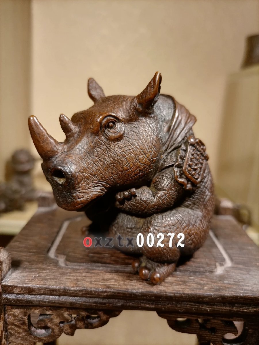 クラシック銅製茶寵(サイの香炉飾り)手作りの銅製和風茶道飾り・茶寵アクセサリー_画像3