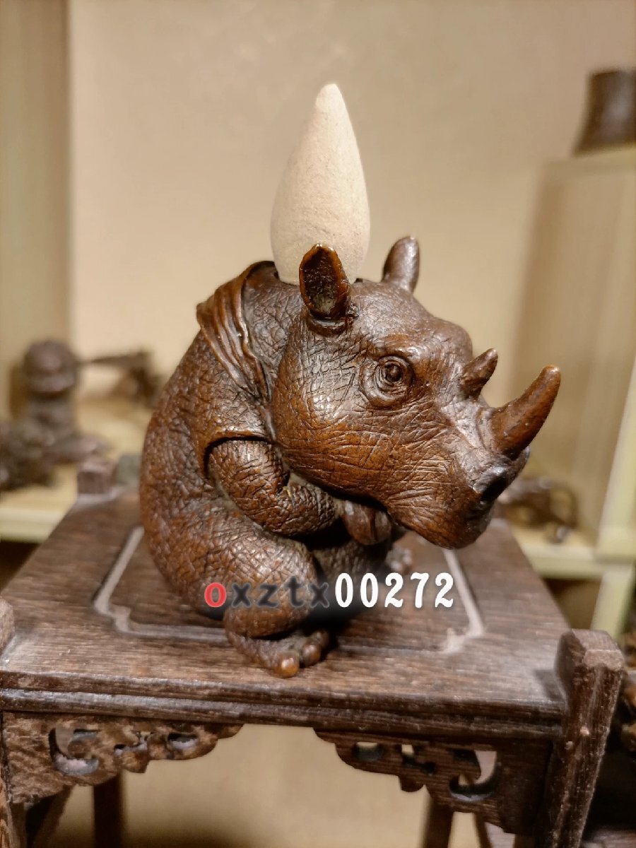 クラシック銅製茶寵(サイの香炉飾り)手作りの銅製和風茶道飾り・茶寵アクセサリー_画像4