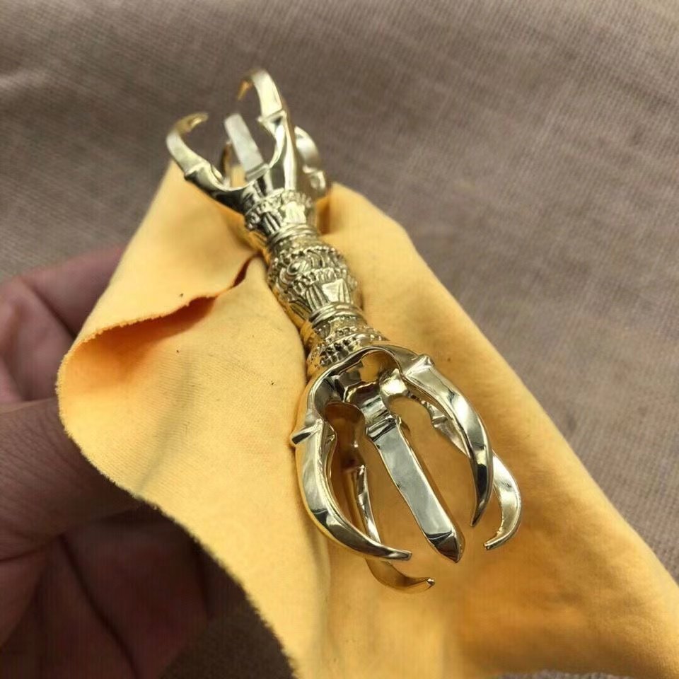 [.. закон . храм . для предметы для домашнего буддийского алтаря ] подлинный .. золотой Gou .... буддизм искусство товар медный полировальный отделка 