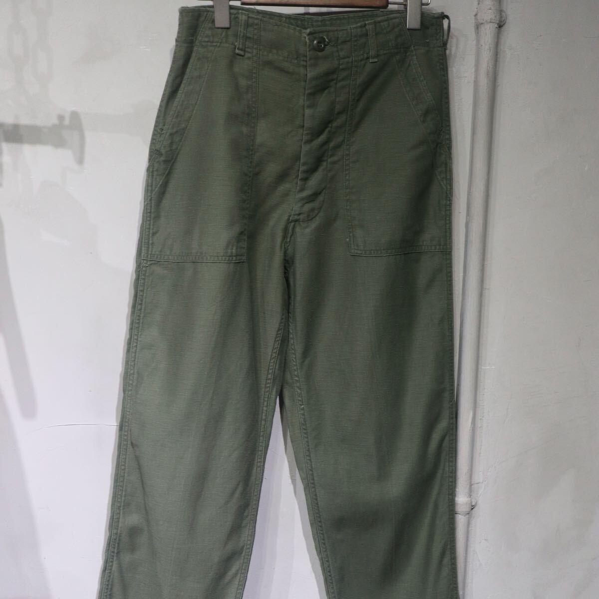 【即決】70s US ARMY OG107 ミリタリー ベイカーパンツ アメリカ軍 米軍 USA アメリカ製 古着 30×31_画像2