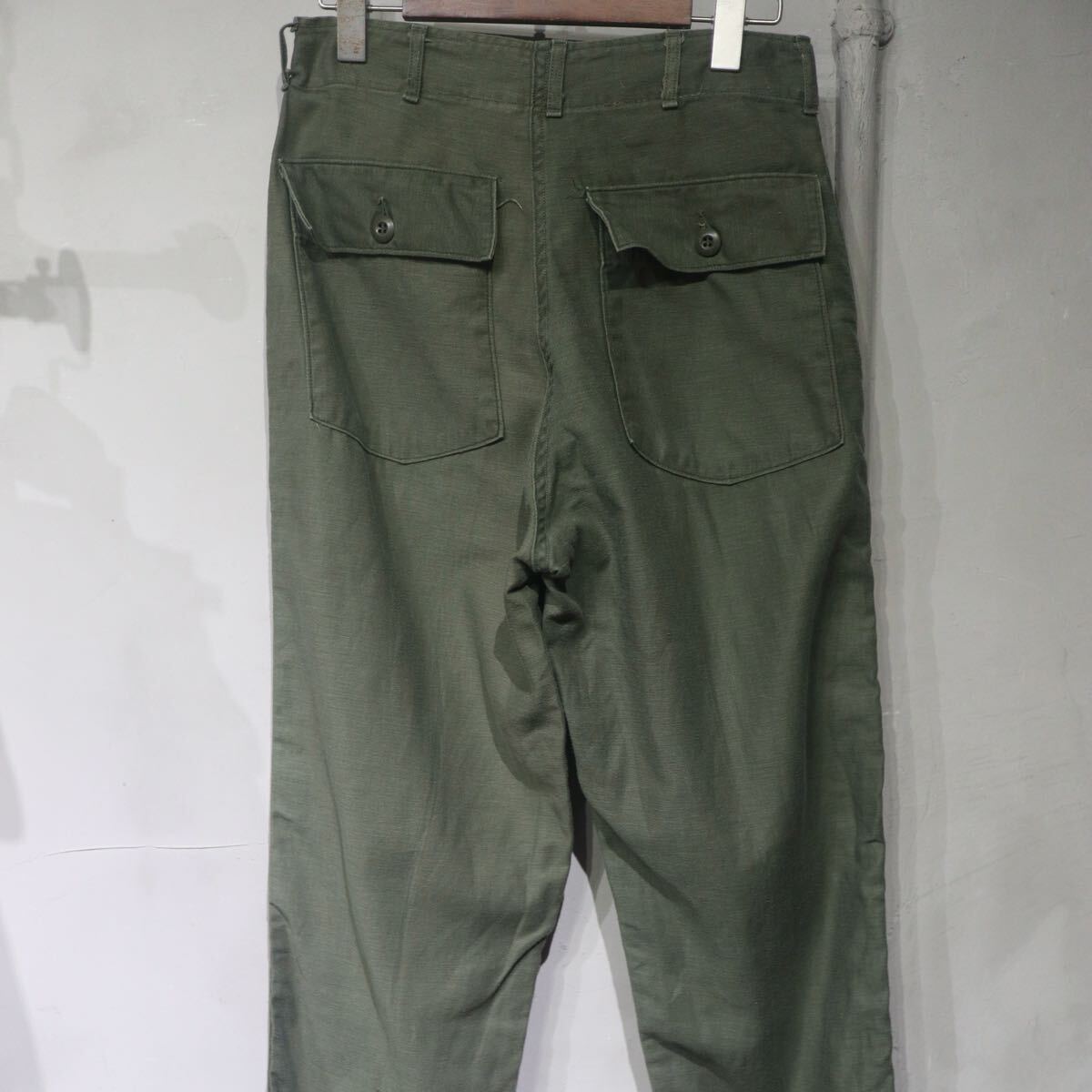 【即決】70s US ARMY OG107 ミリタリー ベイカーパンツ アメリカ軍 米軍 USA アメリカ製 古着 30×31_画像3