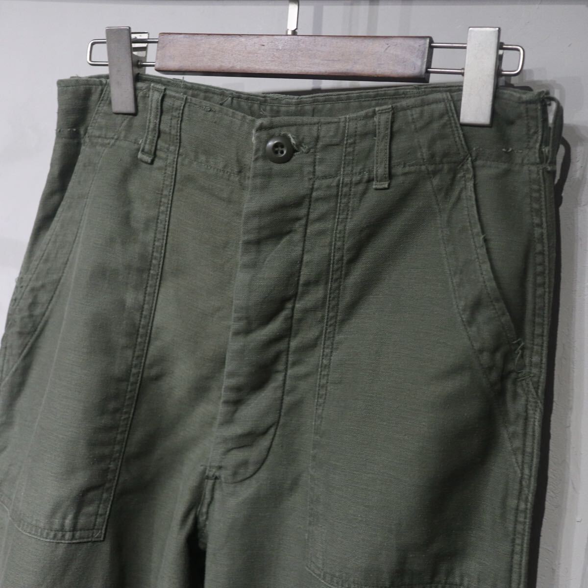 【即決】70s US ARMY OG107 ミリタリー ベイカーパンツ アメリカ軍 米軍 USA アメリカ製 古着 30×31_画像4