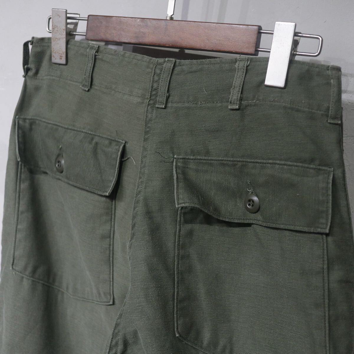 【即決】70s US ARMY OG107 ミリタリー ベイカーパンツ アメリカ軍 米軍 USA アメリカ製 古着 30×31_画像6