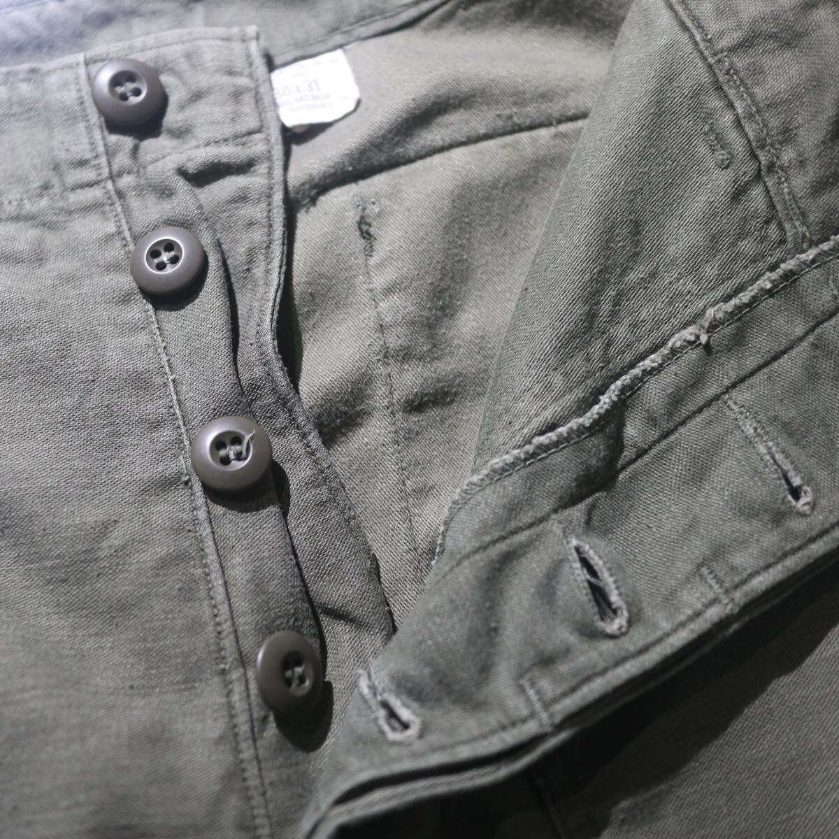 【即決】70s US ARMY OG107 ミリタリー ベイカーパンツ アメリカ軍 米軍 USA アメリカ製 古着 30×31_画像8