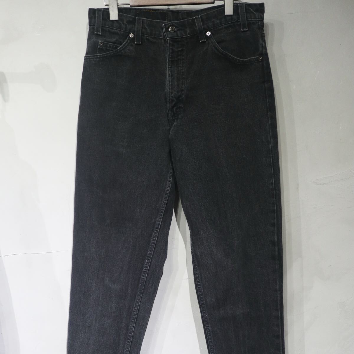【即決】90s Levi's 550 リーバイス ブラック デニムパンツ 後染め 黒 USA アメリカ製 古着 W34_画像2